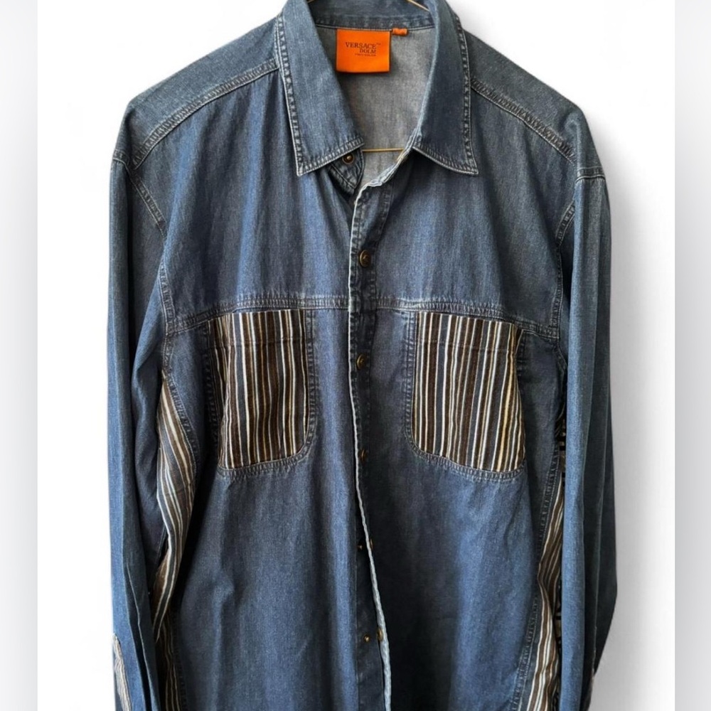 Versace Denim Shirt in Classic Blue